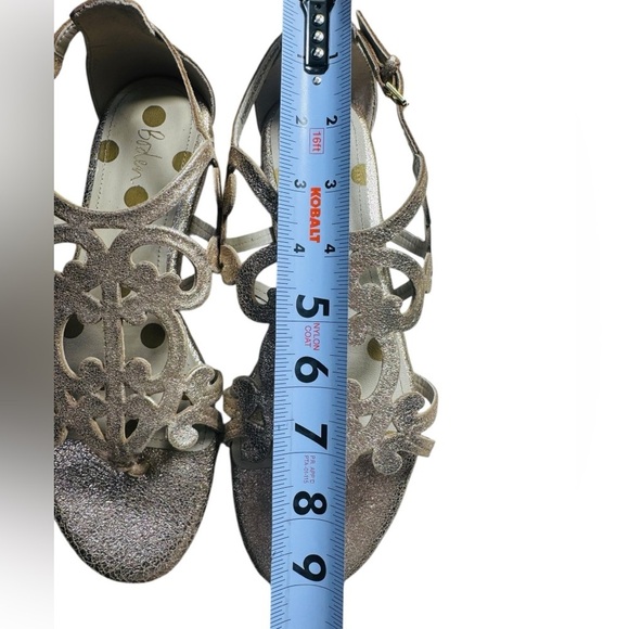 Boden Gold Metallic Leather Filigree Flat Sandals Size 38/ US 7 NEW - Picture 4 of 13